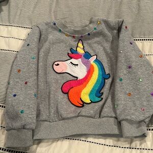 Lola and the boys gray unicorn sweater size 5t